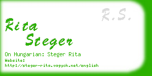 rita steger business card